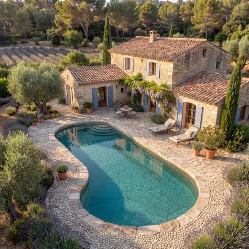 Piscine vue aérienne
